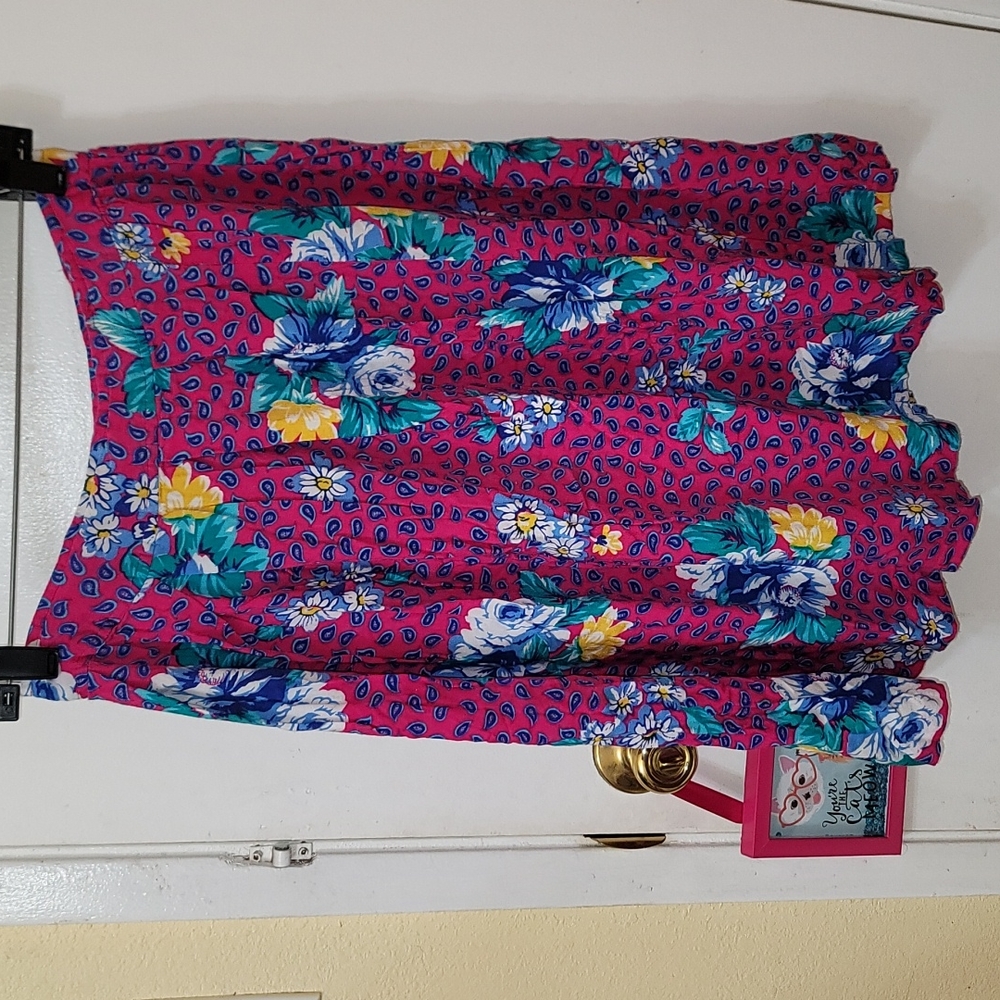Eber San Francisco vintage skirt floral paisley rayon